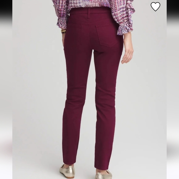 Chicos Girlfriend Slim Leg Ankle In Plum Size 00 - Picture 2 of 11